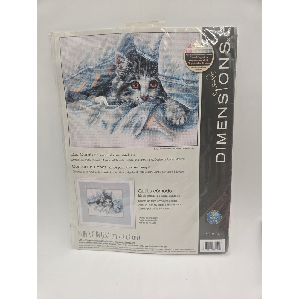 Dimensions Cat Comfort Counted Cross Stitch Kit 70-35341 Lucie Bilodeau